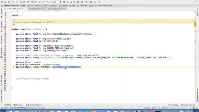 ADP - Part 7, Getting started with SQLite in Android app смотреть онлайн