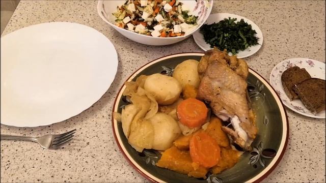Готовлю обед: запеченное мясо индейки с овощами. смотреть онлайн