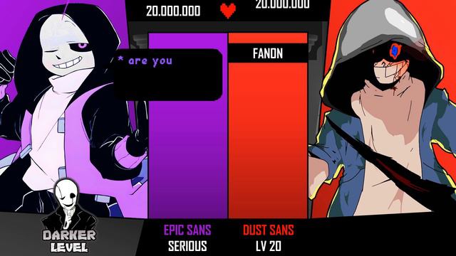Epic!Sans VS Dust!Sans Power Levels смотреть онлайн