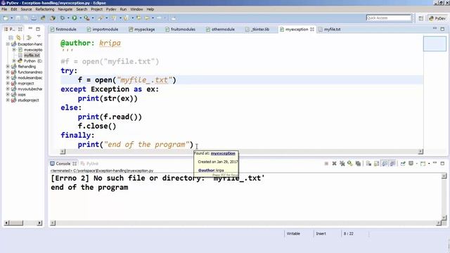 Exception handling in Python смотреть онлайн