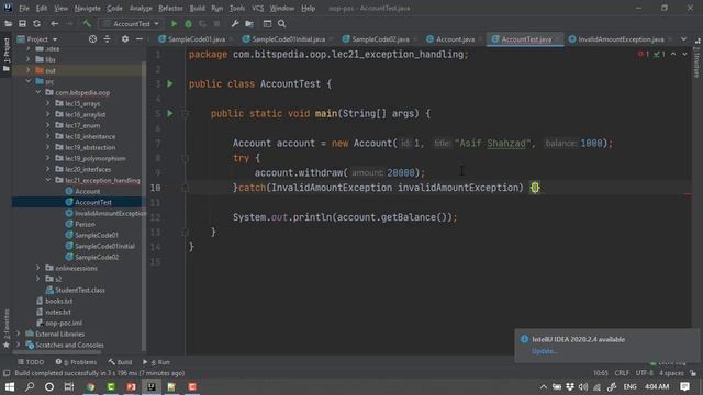 Lec21.4 - How to create our own checked and unchecked exceptions смотреть онлайн