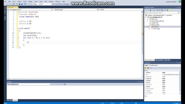C++ , Двумерный массив случайных чисел / Two-dimensional array of random numbers. смотреть онлайн