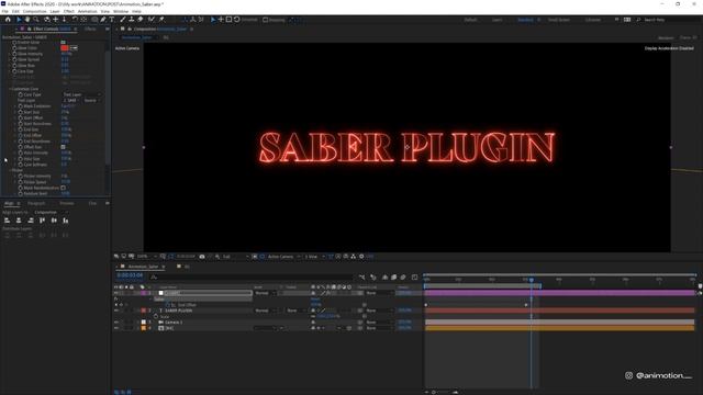 Neon Glow Text Animation with Saber Plugin - Stranger Things Inspired - Adobe After Effects Tutoria смотреть онлайн