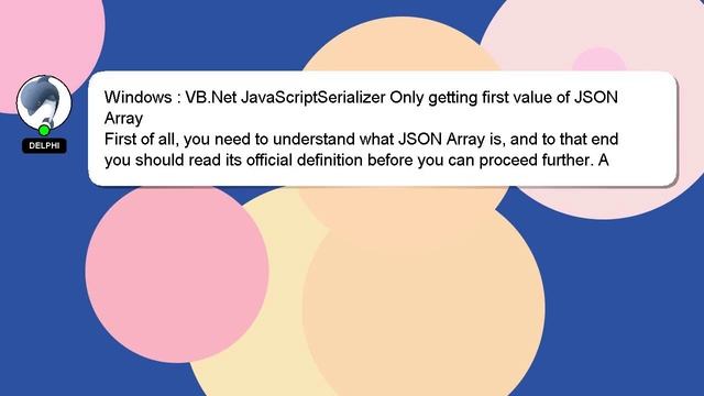 Windows : VB.Net JavaScriptSerializer Only getting first value of JSON Array смотреть онлайн