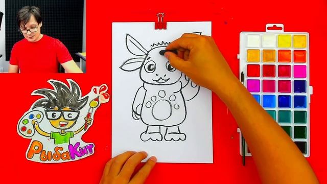 Как нарисовать ЛУНТИКА - учимся рисовать - рисуем красками смотреть онлайн
