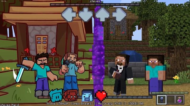 Steves (NOT FINAL GAMEPLAY) - FNF Vs Steve Mod смотреть онлайн