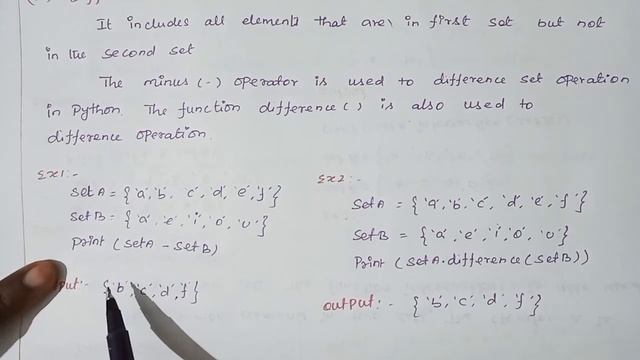 set operation - difference in python in Tamil|difference operator (-) and difference () Function смотреть онлайн