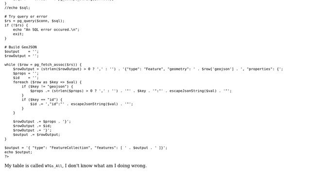 GIS: PHP PostGIS to GeoJSON missing required parameter error (2 Solutions!!) смотреть онлайн