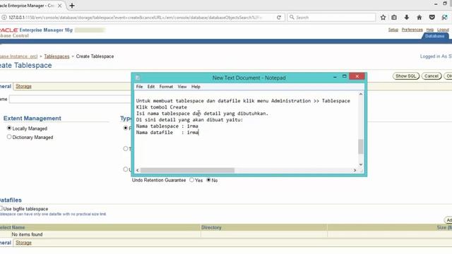 Membuat Tablespace dan User Pada Oracle 10G смотреть онлайн