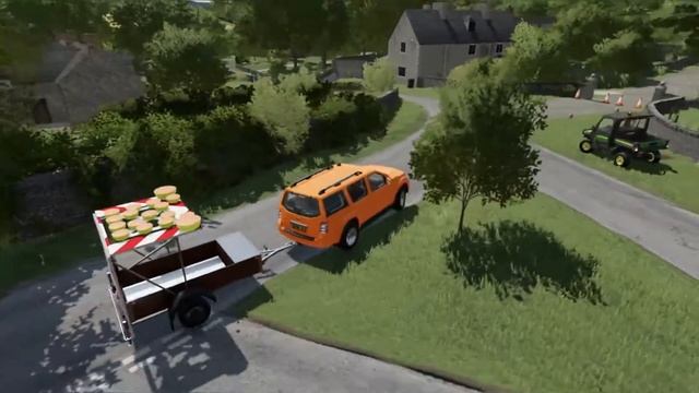 Farming Simulator 22 | Setting up road works | calmsden farm public works смотреть онлайн