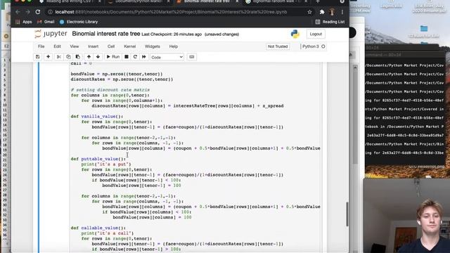 Python Bond with Embedded Option Valuation Using Binomial Interest Rate Tree смотреть онлайн