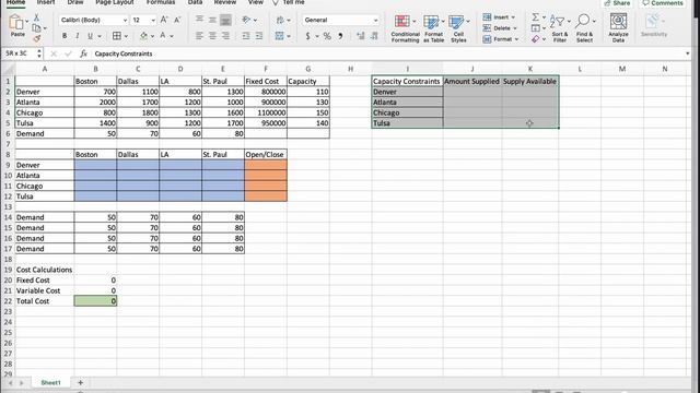 Capacitated Facility Location with Single Sourcing (Excel Solution) смотреть онлайн