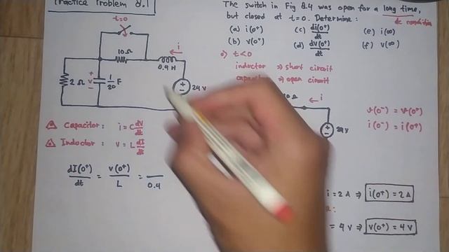 Practice Problem 8.1 Fundamental of Electric Circuits (Sadiku) 5th Ed - Second Order Circuits смотреть онлайн
