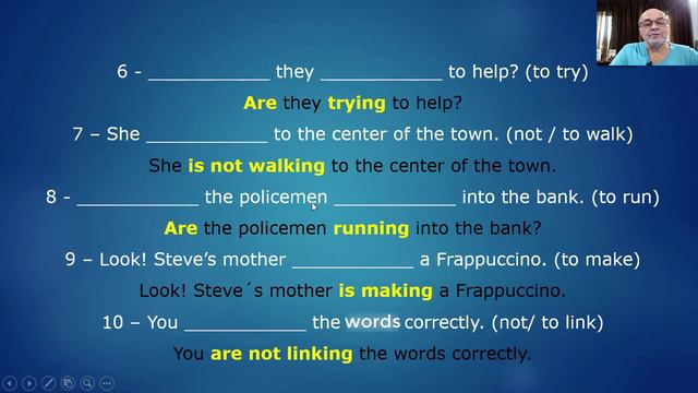 Present Continuous - Exercises смотреть онлайн