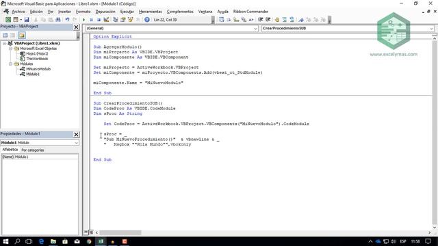 25. Guía Rápida VBA para Excel | Insertar Nuevo Procedimiento SUB utilizando VBIDE смотреть онлайн