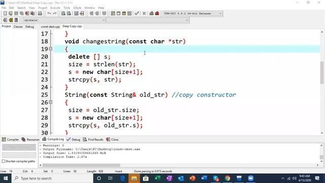 Copy Constructor with pointers and dynamic memory C++ OOP смотреть онлайн