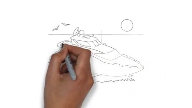 как нарисовать катер,how to draw a boat,cómo dibujar un barco,wie man ein Boot zu ziehen смотреть онлайн