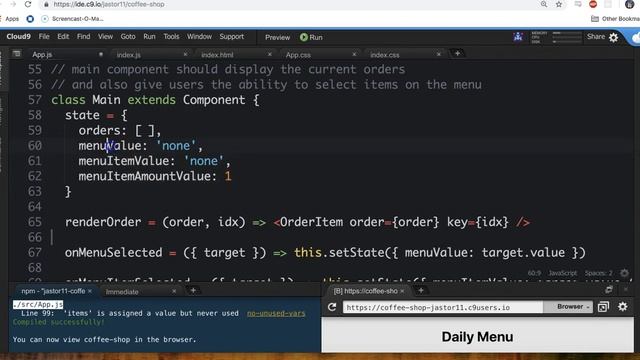 Coffee Shop React App - Part XX THE FINALE - Submitting Orders смотреть онлайн