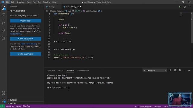 How to find the sum of an array in PYTHON! смотреть онлайн