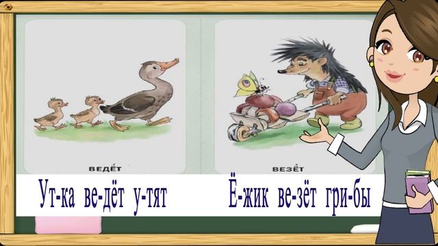 Учимся читать.Читаем по слогам фразы из 3-х слов со связующим глаголом. Урок № 1. смотреть онлайн