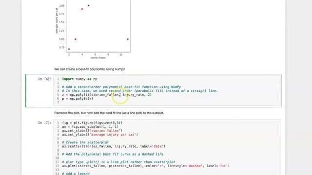010g Scatterplot with best fit curve using Matplotlib смотреть онлайн