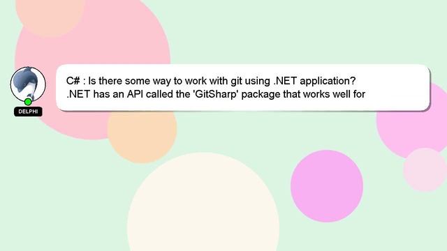 C# : Is there some way to work with git using .NET application? смотреть онлайн