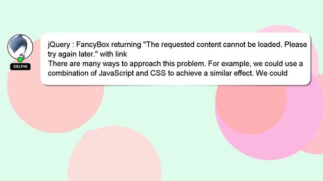 jQuery : FancyBox returning "The requested content cannot be loaded. Please try again later." with смотреть онлайн
