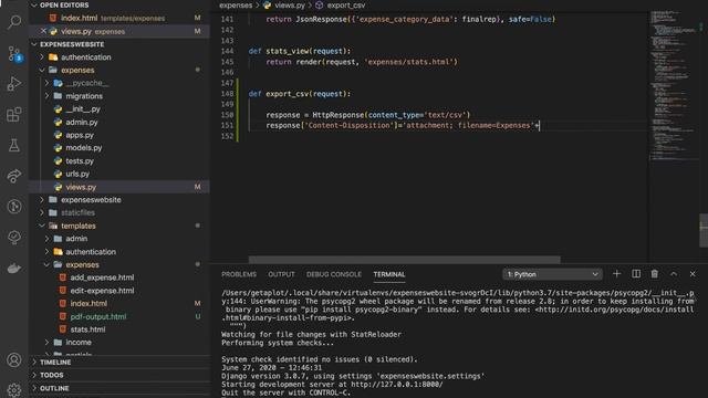 Exporting Django Data to PDF, EXCEL, CSV. [1](Exporting a query set to CSV) [26] смотреть онлайн