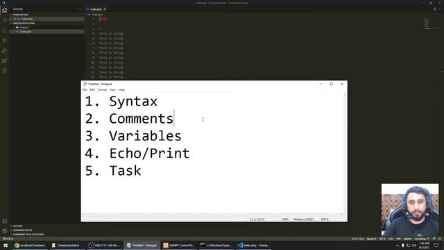 Lesson 2 : PHP What is Variables , Type of Comments, Echo and Print | PHP Free Course in Hindi Urdu смотреть онлайн
