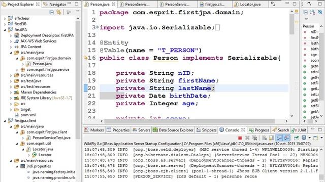 J2EE seance11 first entity and the entityManager смотреть онлайн