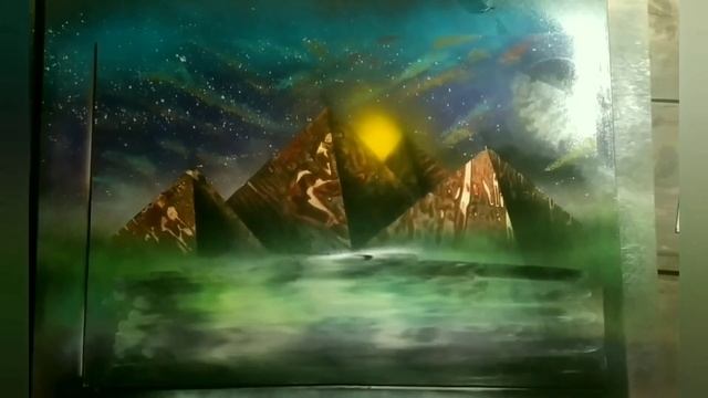 Спрей пеинт арт. "Пирамиды". Spray paint art. смотреть онлайн