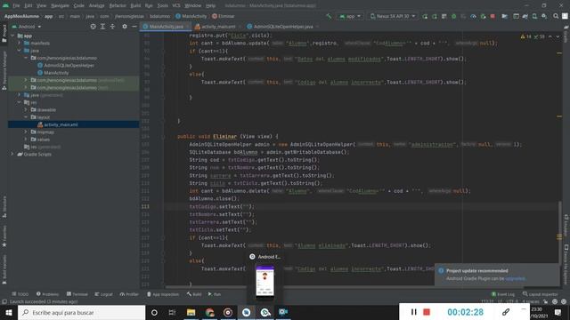 DESARROLLO DE UNA APLICACIÓN MÓVIL EN ANDROID STUDIO CON BASE DE DATOS SQLITE - IESTPFFAA смотреть онлайн