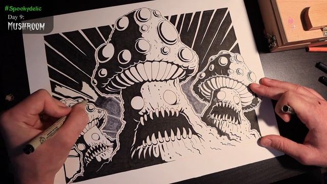 MUSHROOM Drawing - day 9 of the Spookydelic Drawing Challenge 2023 смотреть онлайн