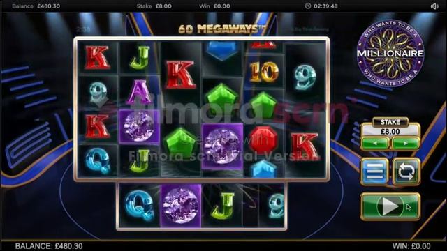 Who wants to be a millionaire slots, very high stakes £8 a spin, plus multipliers and free spins. смотреть онлайн
