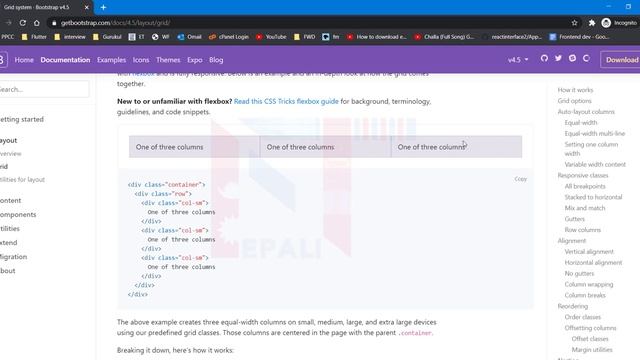 Bootstrap 4.5 tutorials in Nepali | Lecture 2 | Bootstrap Grids смотреть онлайн