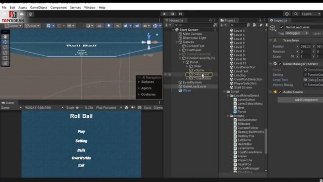 Mã code 37017. Game roll ball 3d Unity | Topcode.vn смотреть онлайн