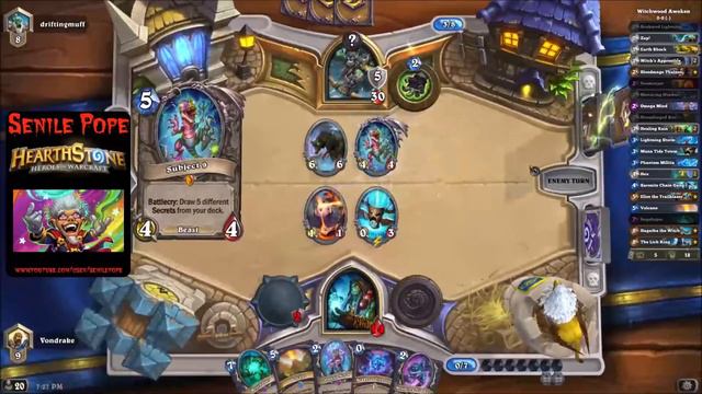 Hearthstone BDP: Whizbang (Shaman) "Witchwood Awoken" vs Spell Hunter (Season 50 Day 12) смотреть онлайн