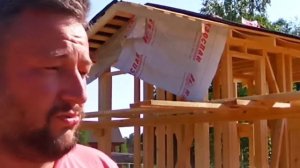 Каркасная баня 4*2. Каркас и кровля. Слив в каркасной бане.