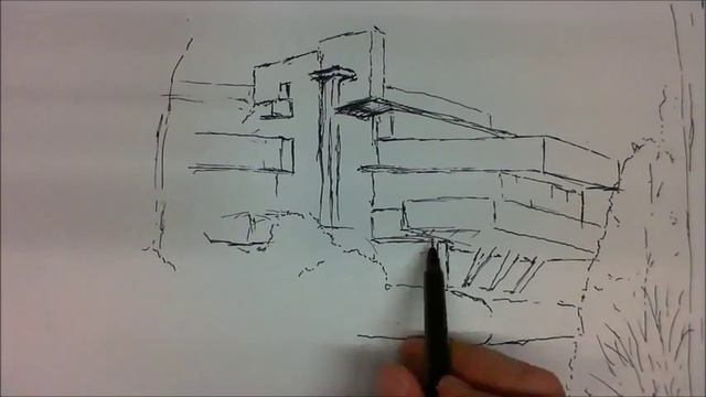 Architectural Sketch - Fallingwater смотреть онлайн