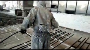 Покраска металлоконструкций безвоздушным окрасочным аппаратом Yokiji 120