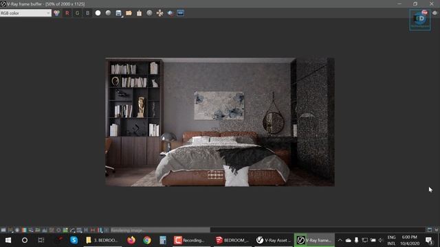 Render Bedroom 035 with Vray Next 4.20 in Sketchup 2020 смотреть онлайн