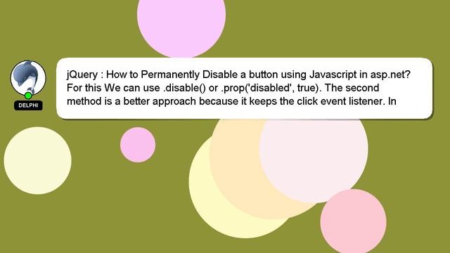 jQuery : How to Permanently Disable a button using Javascript in asp.net? смотреть онлайн
