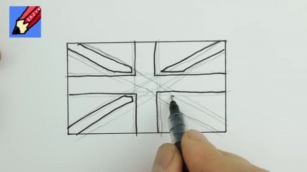 how to draw the British Flag RealEasy - Union Jack