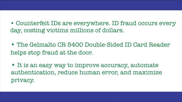 Gemalto CR5400- Double Sided - ID Card Reader смотреть онлайн