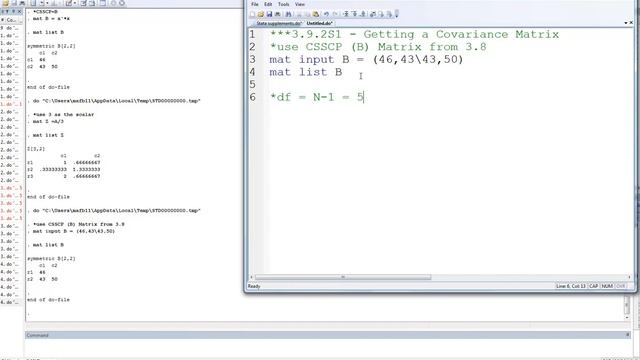 3 09 2S1 Stata Getting a Covariance Matrix смотреть онлайн