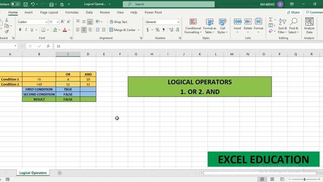 Excel Education | Module 2 | 2.4 Logical Operators in MS Excel смотреть онлайн
