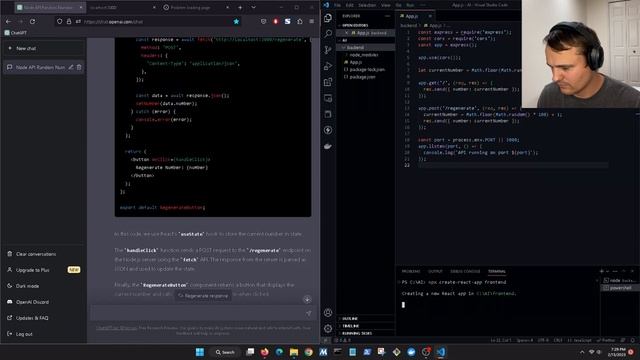 Creating a Front-End with React.js and Back-End with Node.js using ChatGPT смотреть онлайн