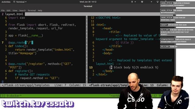 FLASK BASICS (SERVER-SIDE PYTHON) - CS50 on Twitch, EP. 31 смотреть онлайн