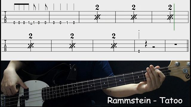 Rammstein - Tatoo (Bass cover with tabs 144) смотреть онлайн