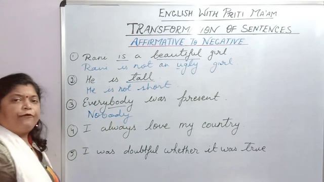 Affirmative to negative|Part 1|Transformation by english with priti ma'am or english with priti mam смотреть онлайн